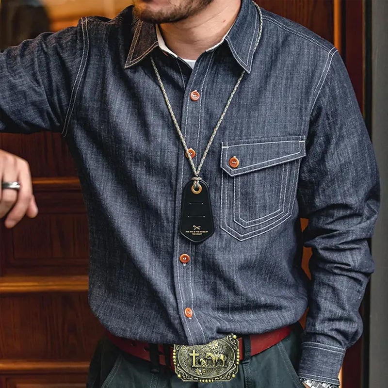 Seternaly Religion Cross Prayer and Horse Belt Buckle Western Cowboy Longhorn Belt Buckles for Men Women - Image 5